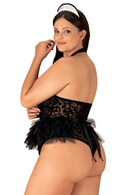 Obsessive Frilles Nocna sexy kostium, czarny