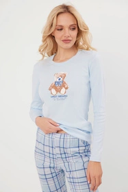 Italian Fashion Katrin dł.r. dł.sp. Nocna piżama, niebieski/druk