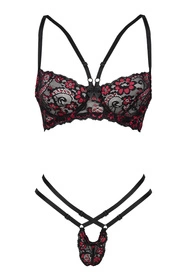 Beauty Night Rosalinda BN6694 Nocna komplet biustonosz + stringi, black