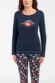 Italian Fashion Makala dł.r. dł.sp. Nocna piżama, granat/druk