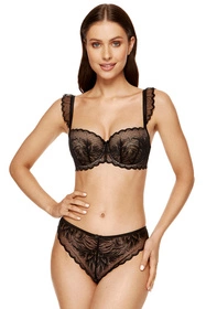 Gorteks Astrid/B1 Biustonosz push-up, czarno-beżowy