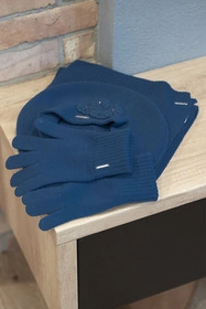 Vivisence 7204 Rękawiczki dzianinowe, niebieski