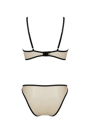 Passion Lorina set Nocna komplet biustonosz + stringi, beige