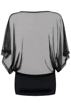 Obsessive Punker dress Nocna komplet koszulka + stringi, czarny