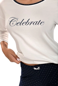 Vivisence 2029 Nocna piżama, ecru/granat