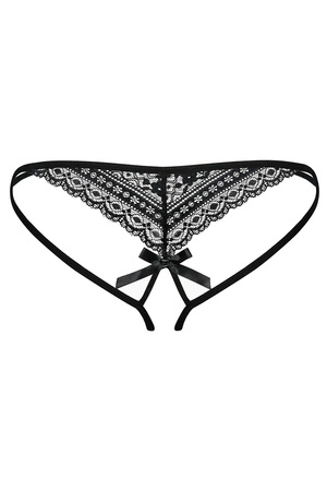 Obsessive Picantina crotchless thong Majtki stringi otwarte, czarny