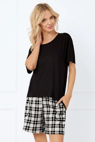 Italian Fashion Klara kr.r. kr.sp. Nocna piżama, czarny/druk