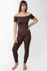 Dkaren Bayo-Kpl Komplet legginsy + bluzka, czekolada