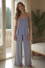 Vivisence 2046 Nocna komplet top + spodnie, błękitny