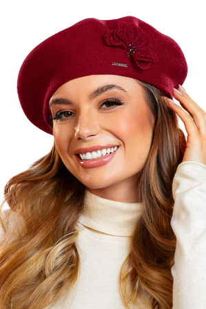 Vivisence 7036 Nakrycie głowy beret, bordowy