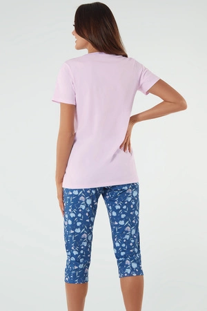 Italian Fashion Lady kr.r. sp.3/4 Nocna piżama, róż/druk