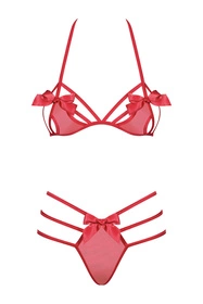 Obsessive Giftella set Nocna komplet biustonosz + stringi, czerwony