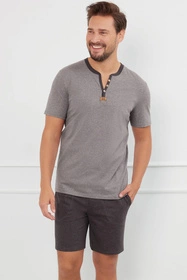 Italian Fashion Juliusz kr.r. kr.sp. Nocna piżama, zielony/c.melanż