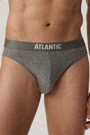 Atlantic 3BMP-094 3-pack Majtki slipy, czarny/szary melanż/ciemnoszary melanż