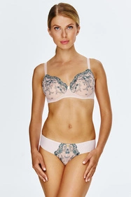 Lupo 2551 Biustonosz miękki, pudrowy róż-turkus