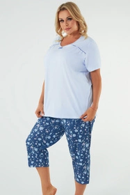 Italian Fashion Agalia kr.r. sp.3/4 Nocna piżama, niebieski/druk