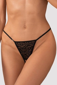 Obsessive Bianca 2-pack crotchless thong Majtki stringi otwarte, czarny