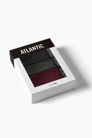 Atlantic 3MH-011 3-pack Majtki bokserki, fiolet/czarny/khaki
