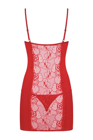 Obsessive Heartina chemise Nocna komplet koszulka + stringi, czerwony