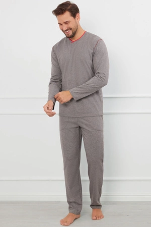 Italian Fashion Ludwik dł.r. dł.sp. Nocna piżama, śr.melanż