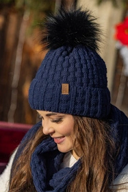 Vivisence 7015 Kmpl+R Komplet czapka+szalik+rękawiczki, granatowy