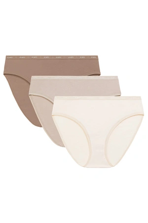 Atlantic 3CLP-010B 3-pack Majtki figi, ecru/beżowy/beżowy ciemny