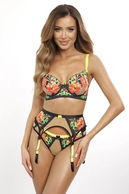 Axami V-11832 Pas do pończoch niski, wzór-czarny