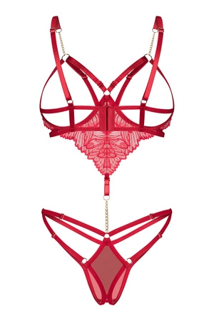 Obsessive Matildea crotchless teddy Body sexy, czerwony