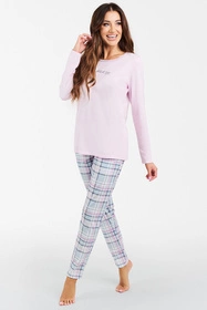 Italian Fashion Glamour dł.r. dł.sp. Nocna piżama, róż/druk