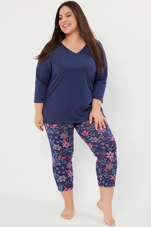 Italian Fashion Folk r.3/4 sp.7/8 Nocna piżama, granat/druk