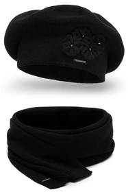 Vivisence 7006Kmpl Komplet beret+szalik, czarny