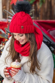 Vivisence 7103 Szalik lub apaszka komin, czerwony