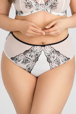 Gorsenia K841 Black-White Majtki figi, bia�y