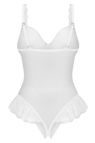 Obsessive Weddya crotchless teddy Body sexy, white
