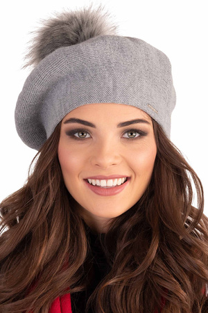 Vivisence 7035 Nakrycie g�owy beret, szary