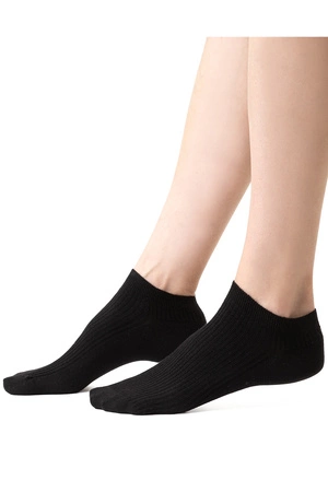 Steven 137 prążki Skarpety stopki, czarny 010