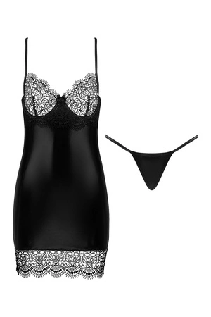 Beauty Night Adelia chemise BN6692 Nocna komplet koszulka + stringi, black