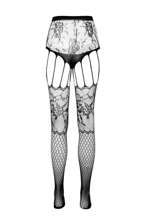 Passion ECO S004 Wyrób pończoszniczy pończochy z pasem, black