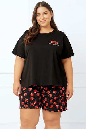 Italian Fashion Cherry kr.r. kr.sp. Nocna piżama, czarny/druk