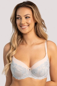 Unikat Francesca Biustonosz usztywniany, niebieski-beż