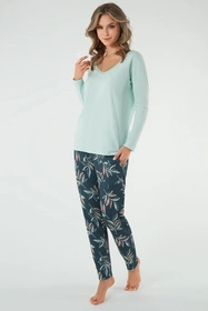Italian Fashion Julietta dł.r. dł.sp. Nocna piżama, pistacja/druk
