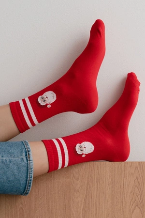 Steven Merry Christmas 136 Skarpety za kostkę, czerwony-mikołaj