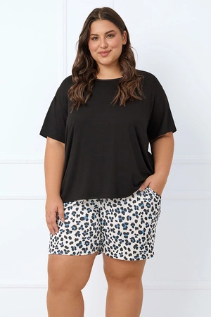 Italian Fashion Savanna kr.r. kr.sp. Nocna piżama, czarny/druk