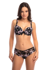 Róża Florence Biustonosz push-up, czarno-różowy