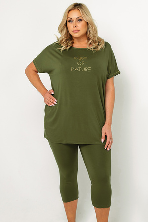 Italian Fashion Natura kr.r. sp.3/4 Nocna pi�ama, khaki