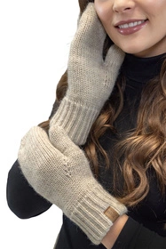 Vivisence 7015 Kmpl+R Komplet czapka+szalik+rękawiczki, beżowy