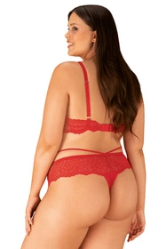 Obsessive Loventy 2-pcs set Nocna komplet biustonosz + stringi, czerwony