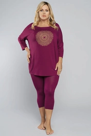 Italian Fashion Mandala r.3/4 sp.3/4 Nocna piżama, wino