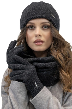 Vivisence 7208 Rękawiczki dzianinowe, czarny melanż