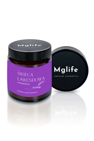 Mglife Świeca lawenda z pomarańczą - rzepakowa Świeca zapachowa, naturalna